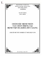 Luận văn chăm sóc bệnh nhân tay chân miệng tại bệnh viện đa khoa đức giang 