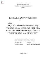 Luận văn một số giải pháp mở rộng thị trường nhằm nâng cao hiệu quả sản xuất kinh doanh tại công ty TNHH thương mại hùng phát 