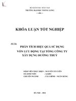 Luận văn phân tích hiệu quả sử dụng vốn lưu động tại tổng công ty xây dựng đường thủy 