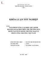 Luận văn giải pháp nâng cao hiệu quả kinh doanh ngoại hối trên thị trường bán buôn tại ngân hàng thương mại cổ phần công thương việt nam 