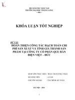 Luận văn hoàn thiện công tác hạch toán chi phí sản xuất và tính giá thành sản phẩm tại công ty cổ phần que hàn điện việt   đức 