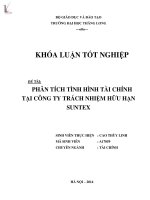Luận văn phân tích tình hình tài chính của công ty TNHH SUNTEX 