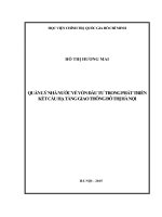 QUẢN LÍ NHÀ NƯỚC VỀ VỐN ĐẦU TƯ TRONG PHÁT TRIỂN KẾT CẤU HẠ TẦNG GIAO THÔNG ĐÔ THỊ HÀ NỘI
