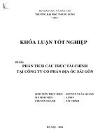 Luận văn phân tích cấu trúc tài chính tại công ty cổ phần địa ốc sài gòn 