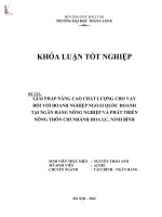 Luận văn giải pháp nâng cao chất lượng cho vay đối với doanh nghiệp ngoài quốc doanh tại ngân hàng nông nghiệp và phát triển nông thôn chi nhánh hoa lư, ninh bình 
