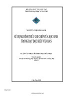 Sử dụng hình thức ghi chép của học sinh trong đọc hiểu văn bản