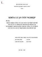 Luận văn hoàn thiện công tác kế toán tập hợp chi phí sản xuất và tính giá thành sản phẩm tại xí nghiệp carton sóng thuộc công ty cổ phần sản xuất và xuất nhập khẩu bao bì hà nội 