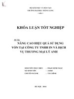Luận văn nâng cao hiệu quả sử dụng vốn tại công ty TNHH và dịch vụ thương mại lý anh 
