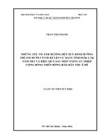 NHỮNG yếu tố ẢNH HưỞNG đến SUY DINH DưỠNG TRẺ EM dưới 5 TUỔI HUYỆN cƣ KUIN TỈNH đăk lăk năm 2012 và HIỆU QUẢ SAU một năm CAN THIỆP CỘNG ĐỒNG TRÊN ĐỒNG bào dân tộc ê đê