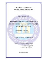 Hoàn thiện kế toán thuế thu nhập doanh nghiệp tại các doanh nghiệp hàng hải việt nam 