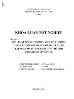 Luận văn giải pháp nâng cao hiệu quả hoạt động cho vay đối với khách hàng cá nhân tại ngân hàng TMCP sài gòn   hà nội chi nhánh vĩnh phúc 