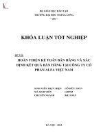 Luận văn hoàn thiện kế toán bán hàng và xác định kết quả bán hàng tại công ty cổ phần alfa việt nam 