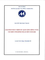 Giải pháp phát triển du lịch cộng đồng vùng ven biển tỉnh bình thuận đến năm 2020  luận văn thạc sĩ 