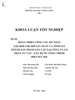Luận văn hoàn thiện công tác kế toán tập hợp chi phí sản xuất và tính giá thành sản phẩm xây lắp tại công ty cổ phần tư vấn   xây dựng công trình điện hà nội 