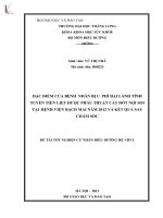 Luận văn đặc điểm của bệnh nhân bị u phì đại lành tính tuyến tiền liền được phẫu thuật cắt đốt nội soi tại bệnh viện bạch mai và kết quả sau chăm sóc 