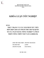 Luận văn thực trạng và các giải pháp xúc tiến hỗn hợp cho sản phẩm thẻ ghi nợ quốc tế của ngân hàng nông nghiệp và phát triển nông thôn việt nam AGRIBANK 