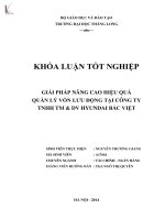 Luận văn giải pháp nâng cao hiệu quả quản lý vốn lưu động tại công ty TNHH TMDV hyundai bắc việt 