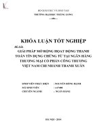 Luận văn giải pháp mở rộng cho hoạt động thanh toán tín dụng chứng từ taị ngân hàng thương mại cổ phần công thương việt nam chi nhánh thanh xuân 