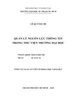 QUẢN LÝ NGUỒN LỰC THÔNG TIN TRONG THƯ VIỆN TRƯỜNG ĐẠI HỌC