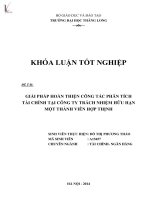 Luận văn giải pháp hoàn thiện công tác phân tích tài chính tại công ty trách nhiệm hữu hạn một thành viên hợp thịnh 