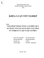 Luận văn giải pháp nhằm nâng cao hiệu quả sử dụng tài sản ngắn hạn tại công ty TNHH SX và KD VLXD an phúc 