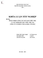 Luận văn hoàn thiện công tác kế toán tiêu thụ và xác định kết quả tiêu thụ tại công ty cổ phần viglacera vân hải 