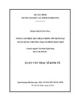 Nâng cao hiệu quả hoạt động tín dụng tại ngân hàng thương mại cổ phần bảo việt  luận văn thạc sĩ  2016 