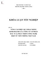 Luận văn nâng cao hiệu quả hoạt động kinh doanh của công ty cổ phần đầu tư và phát triển công nghệ điện tử viễn thông việt nam 
