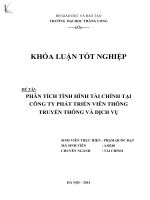 Luận văn phân tích tình hình tài chính tại công ty phát triển viễn thông truyền thông và dịch vụ 
