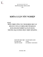Luận văn hoàn thiện công tác thẩm định cho vay bổ sung vốn lưu động đối với khách hàng doanh nghiệp tại ngân hàng thương mại cổ phần phát triển mêkông 