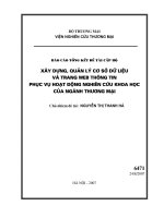 Xây dựng, quản lý cơ sở dữ liệu và trang web thông tinphục vụ hoạt động nghiên cứu khoa họccủa ngành th ơng mại