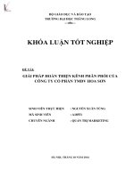 Luận văn giải pháp hoàn thiện kênh phân phối của công ty cổ phần TMDV hoa sơn 