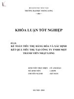 Luận văn kế toán tiêu thụ hàng hóa và xác định kết quả tiêu thụ tại công ty TNHH một thành viên nhật long 
