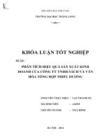 Luận văn phân tích hiệu quả sản xuất kinh doanh của công ty TNHH sách và văn hóa tổng hợp triều dương 
