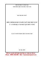 LA17 012 điều chỉnh hành vi ngôn ngữ cho trẻ tự kỷ  3 – 6 tuổi dựa vào bài tập chức năng 