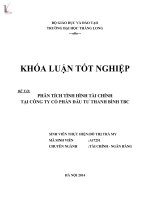Luận văn phân tích tình hình tài chính tại công ty cổ phần đầu tư thanh bình TBC 