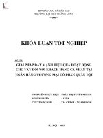 Luận văn giải pháp đẩy mạnh hoạt động cho vay đối với khách hàng cá nhân tại ngân hàng thương mại cổ phần quân đội 
