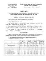 QUYẾT ĐỊNH Về việc phê duyệt quy hoạch sử dụng đất chi tiết đên năm 2015, kế hoạch sử dụng đất chi tiết đến năm 2010 của xã Tân Lĩnh