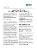 Identifying formal and informal vocabulary (1)