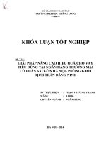 Luận văn giải pháp nâng cao hiệu quả cho vay tiêu dùng tại ngân hàng thương mại cổ phần sài gòn hà nội phòng giao dịch trần đăng ninh 