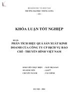 Luận văn phân tích hiệu quả sản xuất kinh doanh của công ty cổ phần dịch vụ báo chí   truyền hình việt nam 