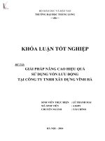 Luận văn giải pháp nâng cao hiệu quả sử dụng vốn lưu động tại công ty TNHH xây dựng vình hà 