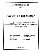 Luận văn nghiên cứu sự ảnh hưởng của chuyển động và giao thức định tuyến trong mannet 
