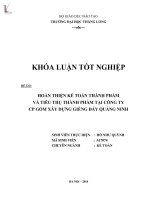 Luận văn hoàn thiện kế toán thành phẩm và tiêu thụ thành phẩm tại công ty CP gốm xây dựng giếng đáy quảng ninh 