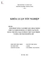 Luận văn giải pháp nâng cao hiệu quả hoạt động cho vay khách hàng cá nhân tại ngân hàng thương mại cổ phần việt nam thịnh vượng chi nhánh đông đô 