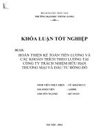 Luận văn hoàn thiện công tác kế toán tiền lương và các khoản trích theo lương tại công ty TNHH thương mại và đầu tư đông đô 