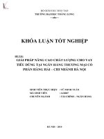 Luận văn giải pháp nâng cao chất lượng cho vay tiêu dùng tại ngân hàng thương mại cổ phần hàng hải chi nhánh hà nội 