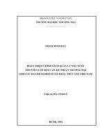 Hoàn thiện chính sách quản lý nhà nước về vượt rào cản kỹ thuật thương mại cho các doanh nghiệp xuất khẩu thủy sản việt nam 