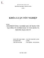 Luận văn giải pháp nâng cao hiệu quả sử dụng vốn tại công ty cổ phần đầu tư xây dựng và thương mại lâm vũ 
