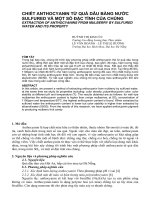 Chiết anthocynin từ quả dâu bằng nước sulfured và một số đặc tính của chúng